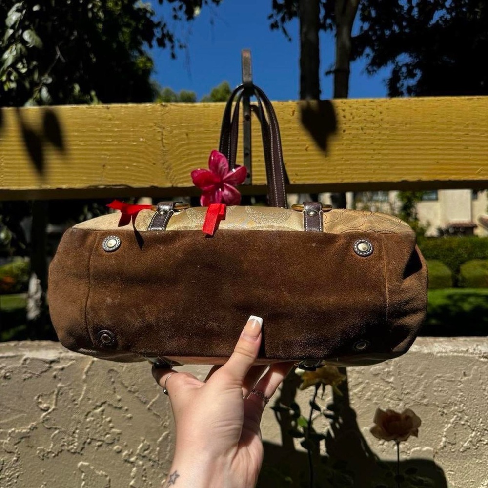 Y2k Brown Coach Patchwork Tote - image 4